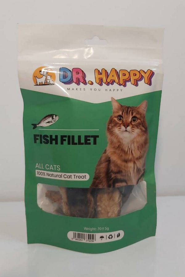 تشویقی غذای گربه دکتر هپی با فیله ماهی